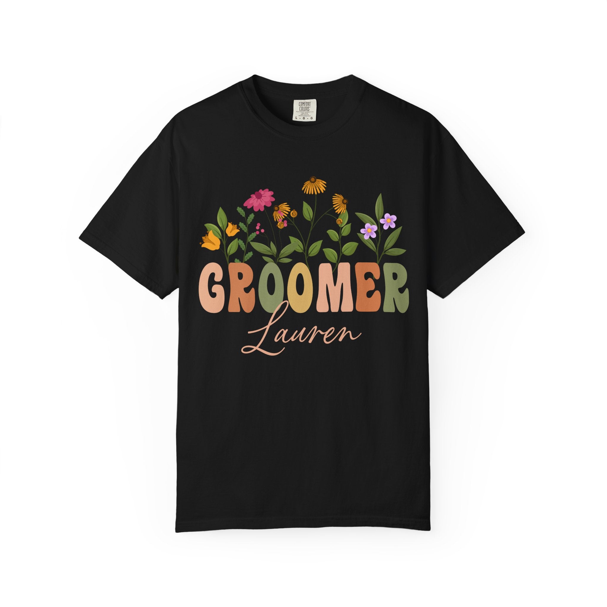 Personalized Floral Groomer Tee