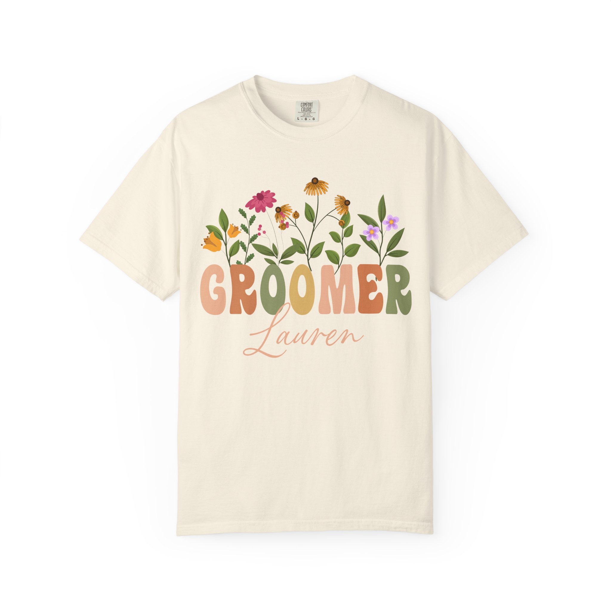 Personalized Floral Groomer Tee
