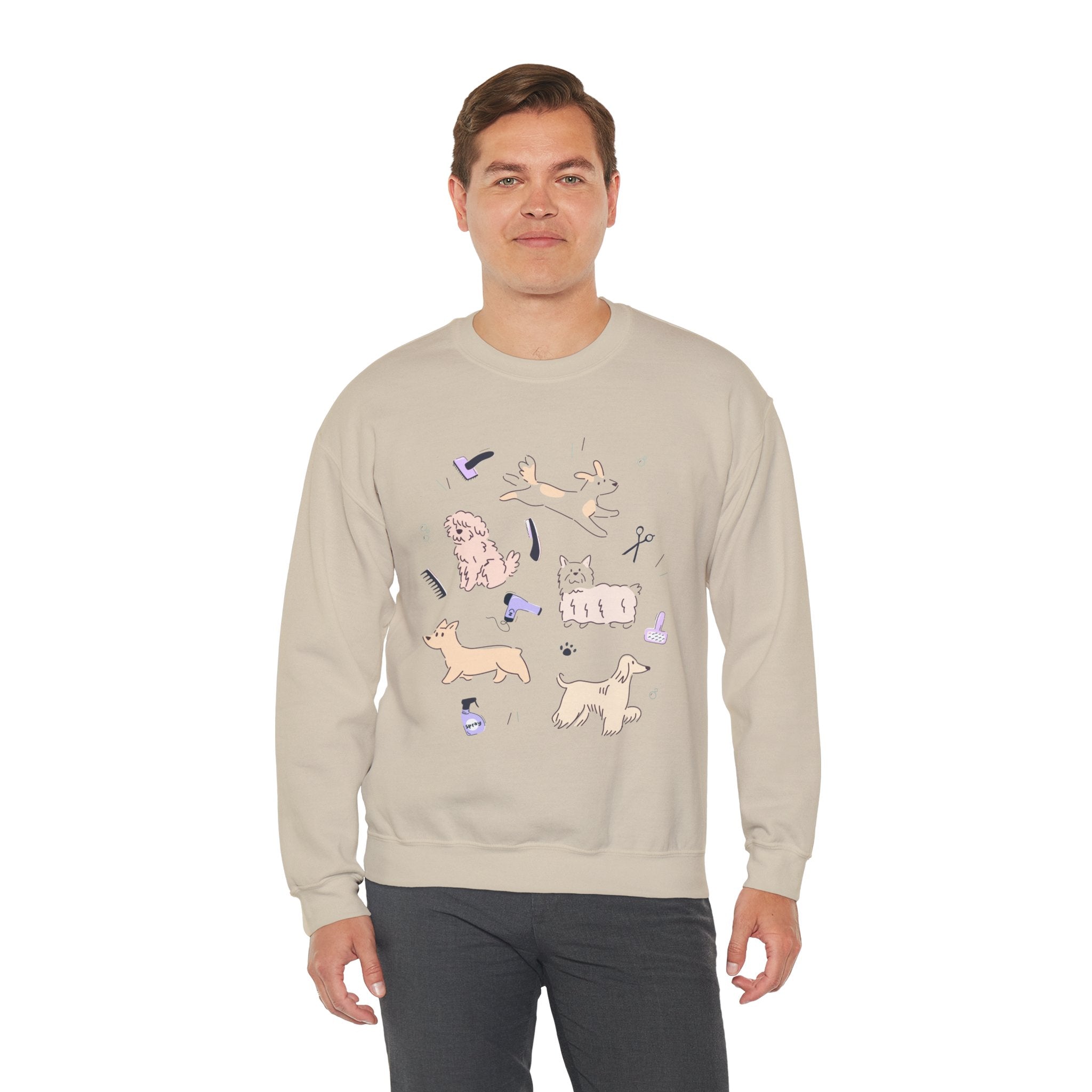 Dog Grooming Illustration Sweatshirt