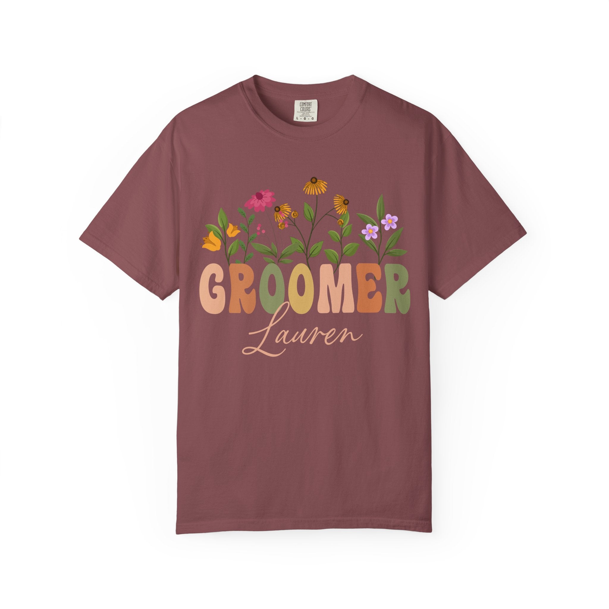 Personalized Floral Groomer Tee