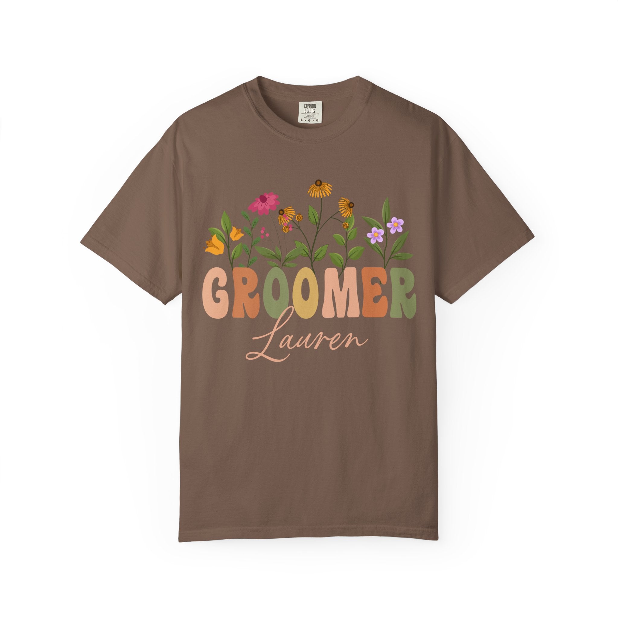 Personalized Floral Groomer Tee