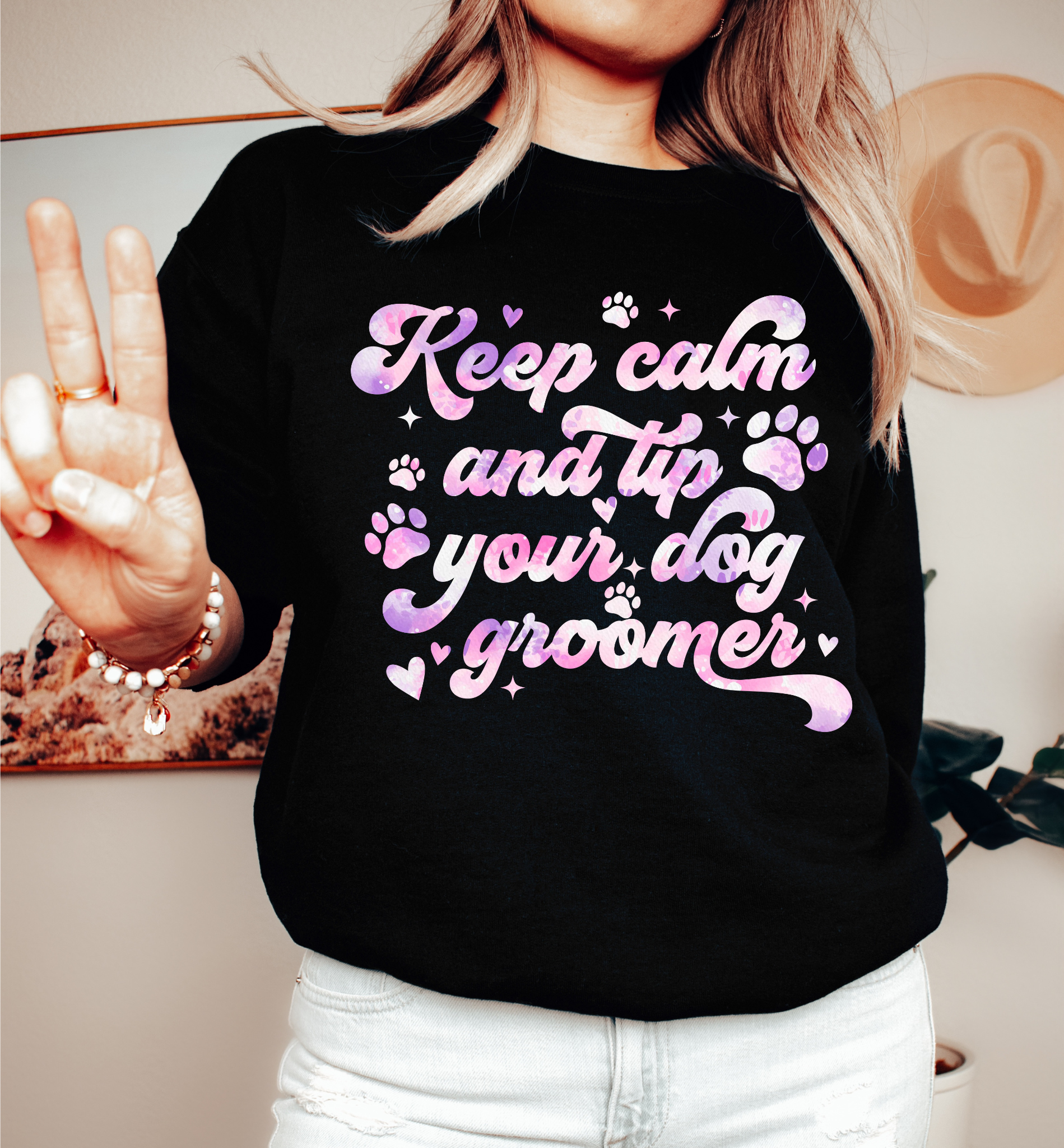 Keep Calm & Tip Your Dog Groomer Sweatshirt