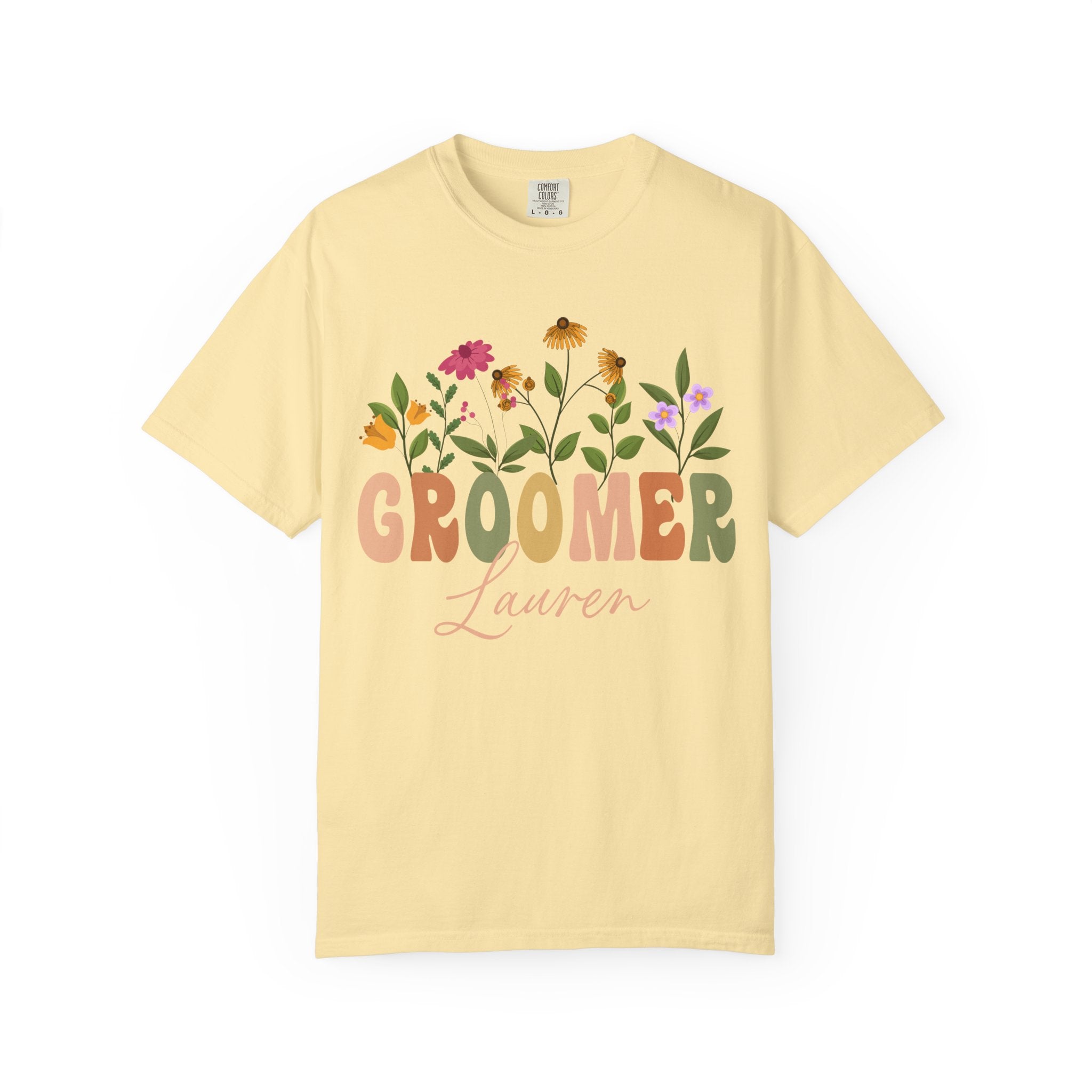 Personalized Floral Groomer Tee