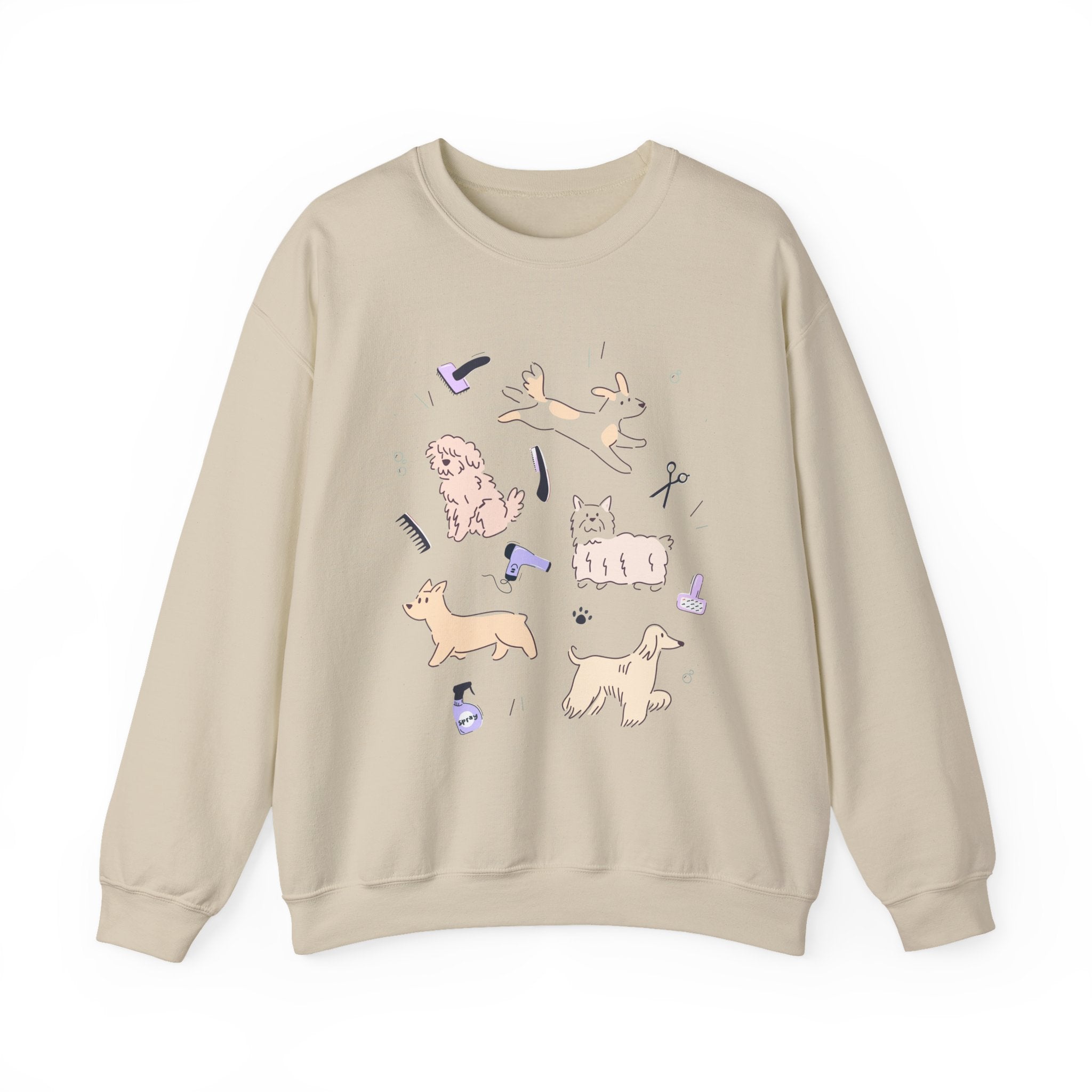 Dog Grooming Illustration Sweatshirt