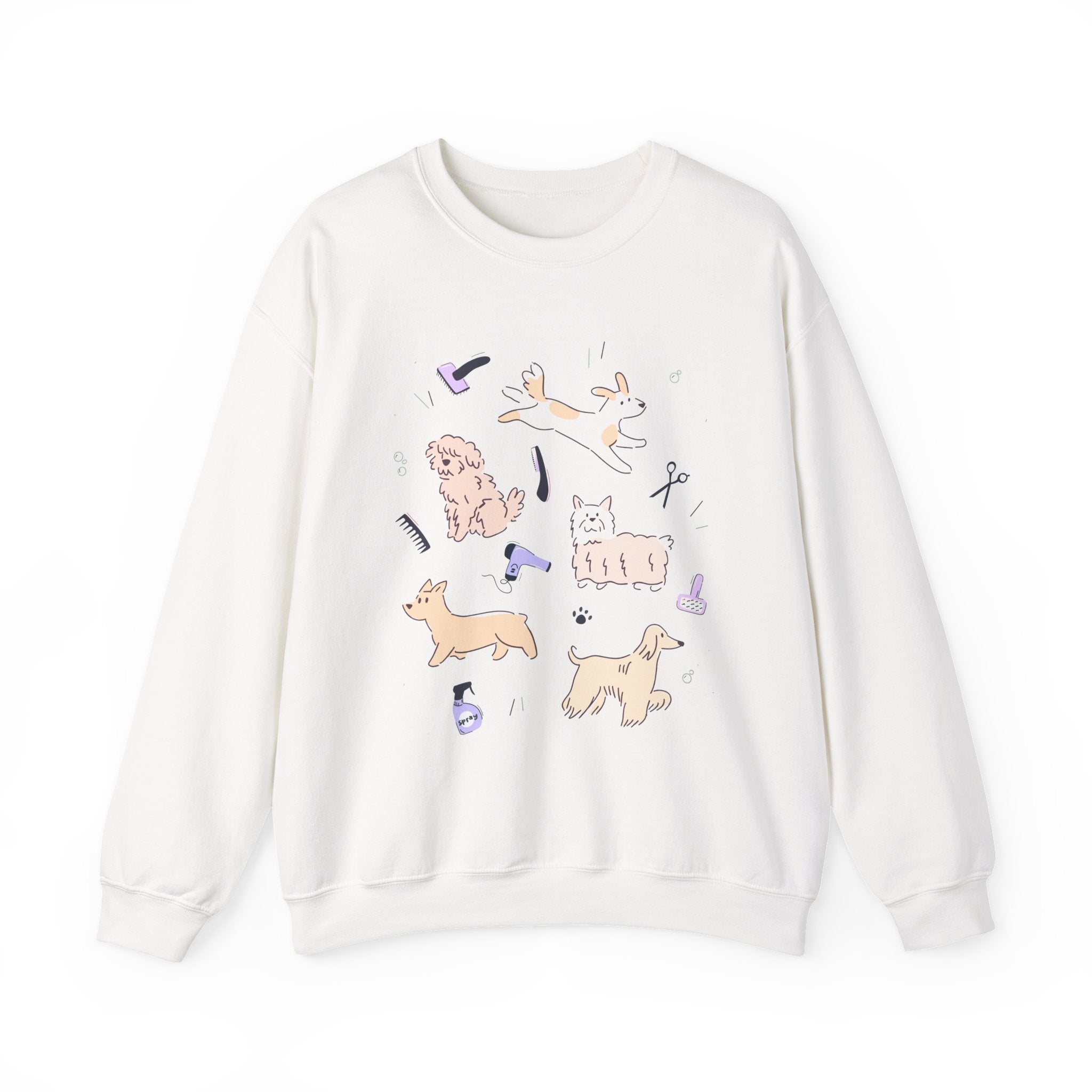 Dog Grooming Illustration Sweatshirt