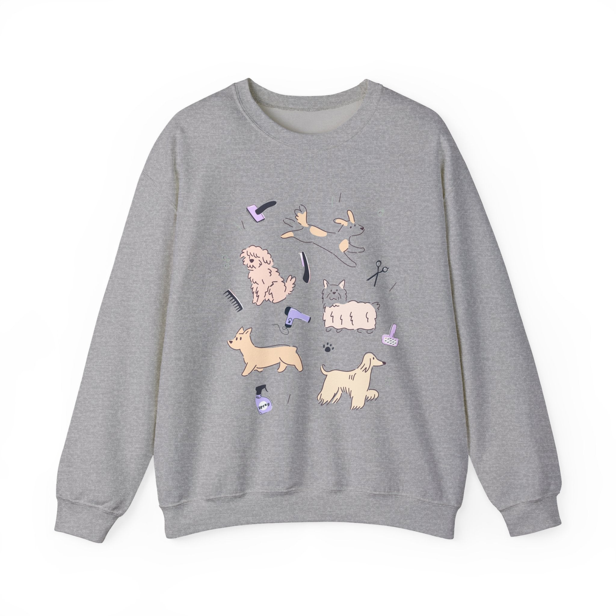 Dog Grooming Illustration Sweatshirt