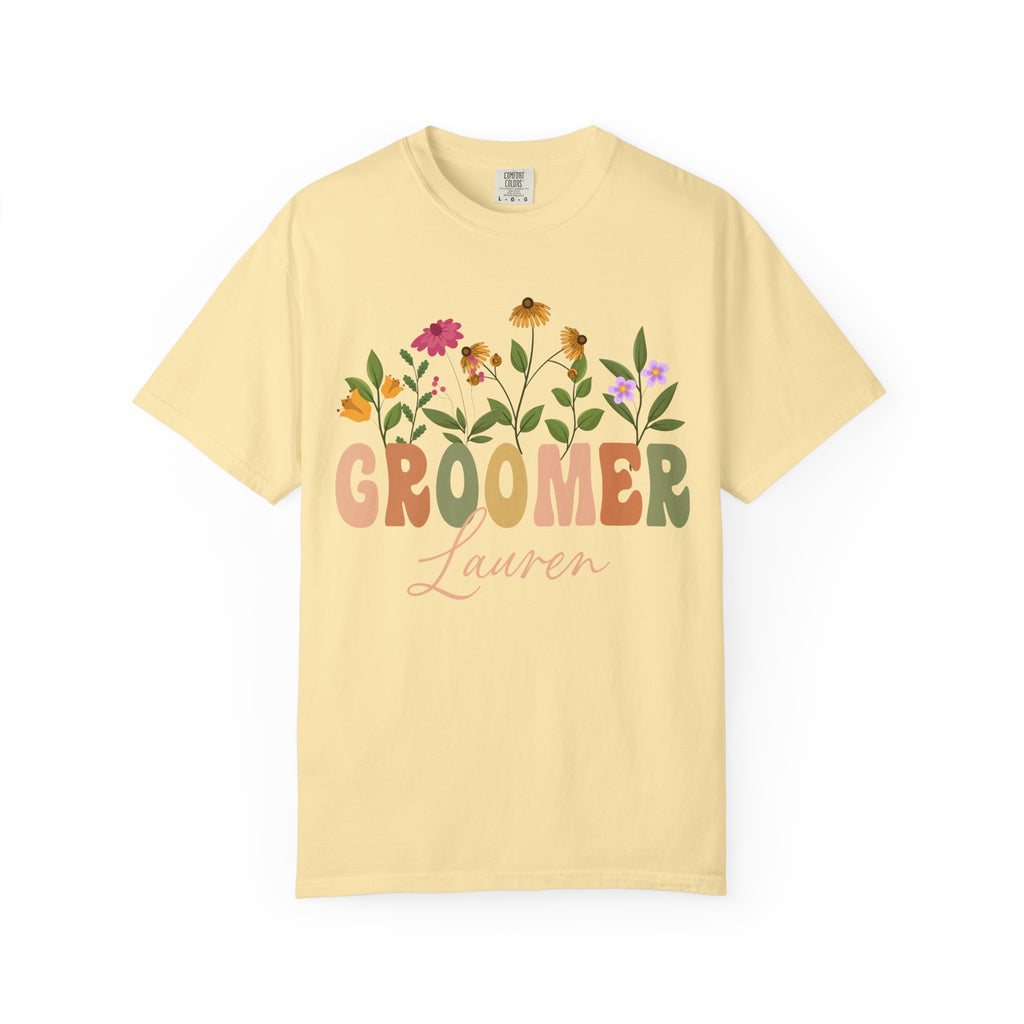 Personalized Floral Groomer Tee