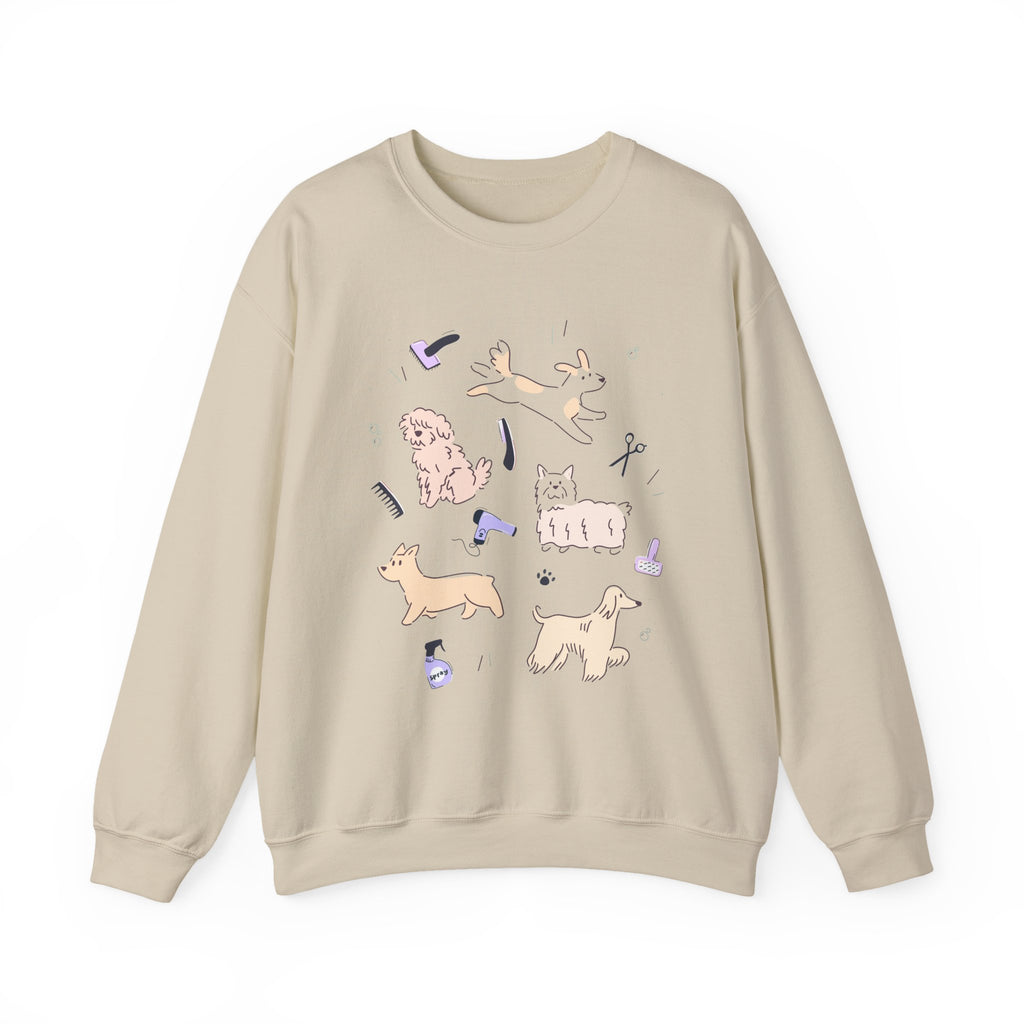 Dog Grooming Illustration Sweatshirt